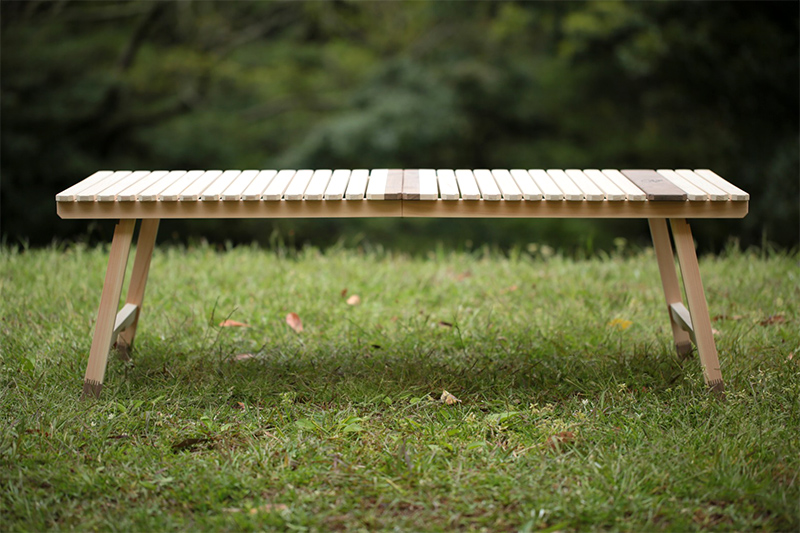 2つ折りウッドテーブル KUROSON370F / 400Fの通販｜【196】ひのき 