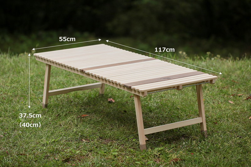 2つ折りウッドテーブル KUROSON370-Fのサイズ