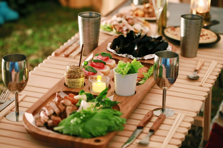 竹　バンブー　食器　テーブルウェア　パーティー　ビュッフェ　アウトドア　キャンプ