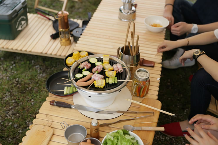 ウッドテーブル キャンプ テーブル 木製